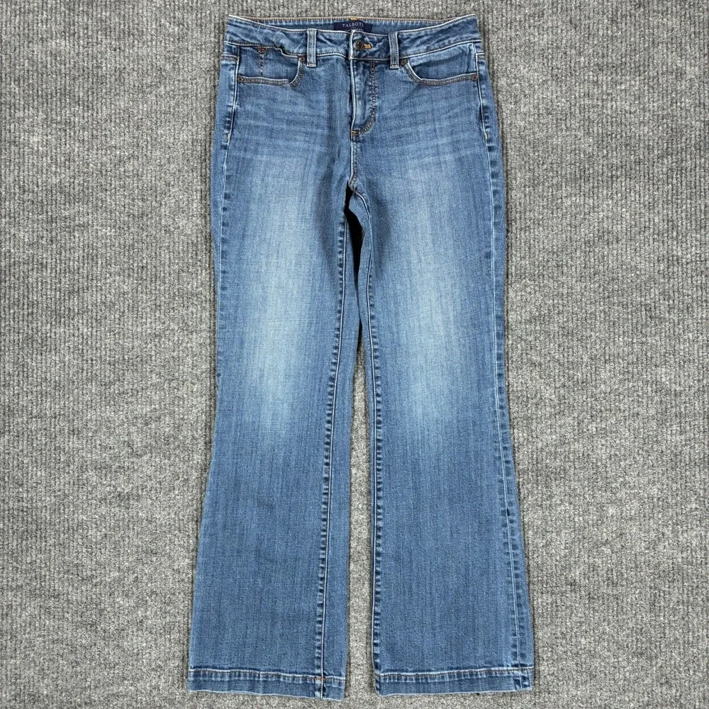 Talbots Simply Flattering 5 Pocket Jeans Womens 6 Bootcut Stretch Blue Denim - Picture 1 of 10